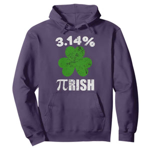 Funny Number Pi St. Patricks Day Hoodie 3.14% Pi-rish Irish Funny Math Pi Day Shamrock TS02 Purple Printyourwear