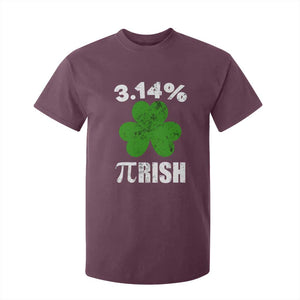 Funny Number Pi St Patricks Day T Shirt For Kid 3.14% Pi-rish Irish Funny Math Pi Day Shamrock TS02 Maroon Print Your Wear