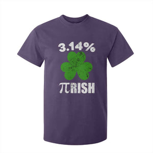 Funny Number Pi St Patricks Day T Shirt For Kid 3.14% Pi-rish Irish Funny Math Pi Day Shamrock TS02 Purple Print Your Wear