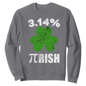 Funny Number Pi St. Patricks Day Sweatshirt 3.14% Pi-rish Irish Funny Math Pi Day Shamrock TS02 Charcoal Printyourwear