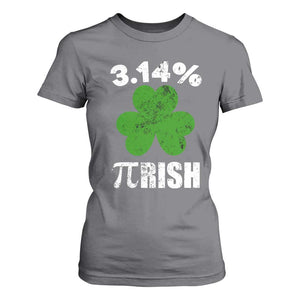 Funny Number Pi St Patricks Day T Shirt For Women 3.14% Pi-rish Irish Funny Math Pi Day Shamrock TS02 Charcoal Print Your Wear