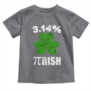 Funny Number Pi St Patricks Day Toddler T Shirt 3.14% Pi-rish Irish Funny Math Pi Day Shamrock TS02 Charcoal Print Your Wear