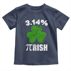Funny Number Pi St Patricks Day Toddler T Shirt 3.14% Pi-rish Irish Funny Math Pi Day Shamrock TS02 Navy Print Your Wear