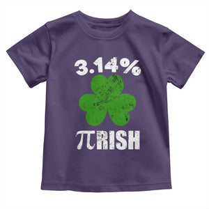 Funny Number Pi St Patricks Day Toddler T Shirt 3.14% Pi-rish Irish Funny Math Pi Day Shamrock TS02 Purple Print Your Wear