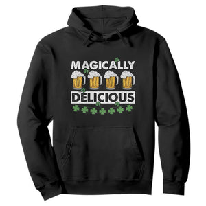 Funny St. Patricks Day Drinking Hoodie Magically Delicious Beers Lovers TS02 Black Printyourwear