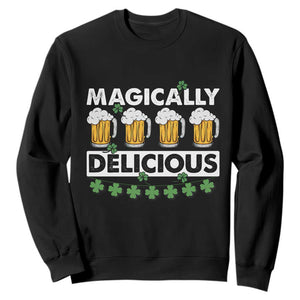 Funny St. Patricks Day Drinking Sweatshirt Magically Delicious Beers Lovers TS02 Black Printyourwear