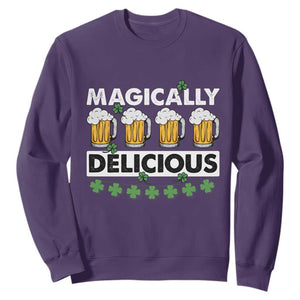 Funny St. Patricks Day Drinking Sweatshirt Magically Delicious Beers Lovers TS02 Purple Printyourwear