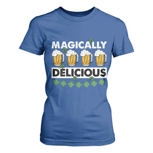Funny St Patricks Day Drinking T Shirt For Women Magically Delicious Beers Lovers TS02 Royal Blue Print Your Wear