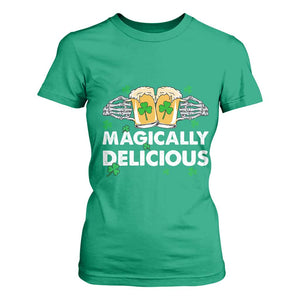 Funny St Patricks Day Drinking T Shirt For Women Magically Delicious Beers Cheer Skeleton Hands TS02 Irish Green Print Your Wear