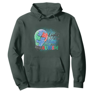 Autism Awareness Hoodie Light Up Blue Include Love Support TS02 Dark Forest Green Printyourwear
