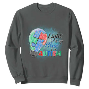 Autism Awareness Sweatshirt Light Up Blue Include Love Support TS02 Dark Heather Printyourwear