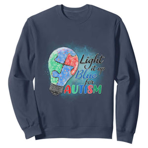 Autism Awareness Sweatshirt Light Up Blue Include Love Support TS02 Navy Printyourwear