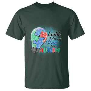 Autism Awareness T Shirt Light Up Blue Include Love Support TS02 Dark Forest Green Printyourwear