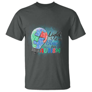 Autism Awareness T Shirt Light Up Blue Include Love Support TS02 Dark Heather Printyourwear