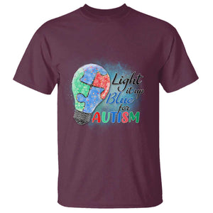 Autism Awareness T Shirt Light Up Blue Include Love Support TS02 Maroon Printyourwear