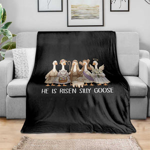 Funny Christian Easter He Is Risen Silly Goose Throw Blanket Cute Faith-Based Geese Parody Gift with Jesus TS02 Print Your Wear