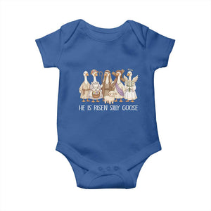 Funny Christian Easter He Is Risen Silly Goose Baby Onesie Cute Faith-Based Geese Parody Gift with Jesus TS02 Royal Blue Print Your Wear