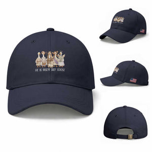 Funny Christian Easter He Is Risen Silly Goose Baseball Cap Cute Faith-Based Geese Parody Gift with Jesus