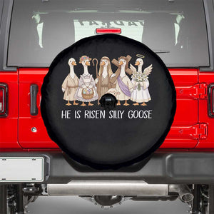 Funny Christian Easter He Is Risen Silly Goose Spare Tire Cover Cute Faith-Based Geese Parody Gift with Jesus TS02 Black Print Your Wear