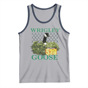 Funny Wrigley Goose Tank Top Section 538 Chicago TS02 Athletic Heather Navy Print Your Wear