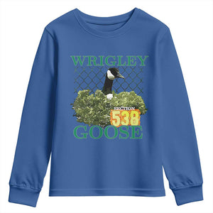 Funny Wrigley Goose Youth Sweatshirt Section 538 Chicago TS02 Royal Blue Print Your Wear
