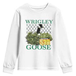 Funny Wrigley Goose Youth Sweatshirt Section 538 Chicago TS02 White Print Your Wear