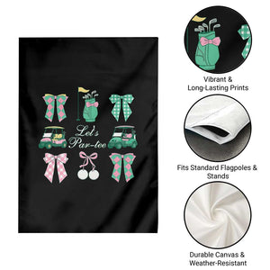 Lets Par-tee Coquette Golf Bows Garden Flag Preppy Pink and Green Golf Cart n Bag Golfing Lover Club TS02 Print Your Wear