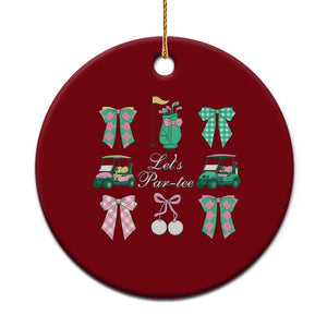 Lets Par-tee Coquette Golf Bows Ceramic Ornament Preppy Pink and Green Golf Cart n Bag Golfing Lover Club TS02 1pc Red Print Your Wear