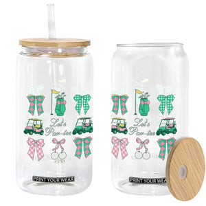 Lets Par-tee Coquette Golf Bows Glass Can Preppy Pink and Green Golf Cart n Bag Golfing Lover Club TS02 Print Your Wear
