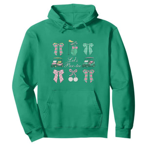 Lets Par-tee Coquette Golf Bows Hoodie Preppy Pink and Green Golf Cart n Bag Golfing Lover Club TS02 Irish Green Print Your Wear