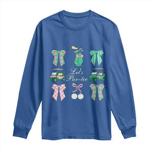 Lets Par-tee Coquette Golf Bows Long Sleeve Shirt Preppy Pink and Green Golf Cart n Bag Golfing Lover Club TS02 Royal Blue Print Your Wear