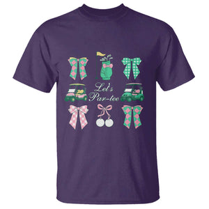 Lets Par-tee Coquette Golf Bows T Shirt Preppy Pink and Green Golf Cart n Bag Golfing Lover Club TS02 Purple Print Your Wear