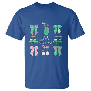 Lets Par-tee Coquette Golf Bows T Shirt Preppy Pink and Green Golf Cart n Bag Golfing Lover Club TS02 Royal Blue Print Your Wear