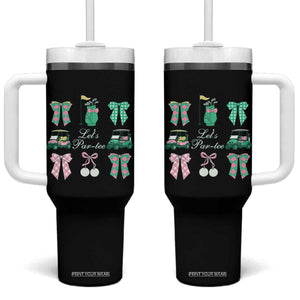 Lets Par-tee Coquette Golf Bows Tumbler With Handle Preppy Pink and Green Golf Cart n Bag Golfing Lover Club TS02 One Size: 40 oz Black Print Your Wear
