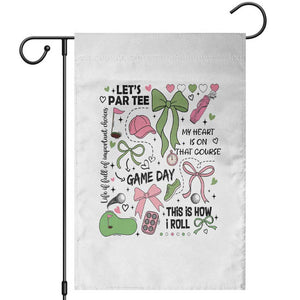 Lets Par-tee Coquette Golf Bows Garden Flag Pink and Green Gear Girls Game Day Golfing Tradition TS02 White Print Your Wear