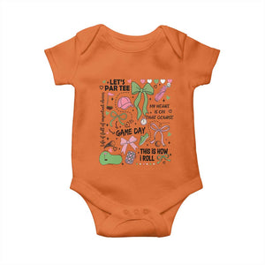 Lets Par-tee Coquette Golf Bows Baby Onesie Pink and Green Gear Girls Game Day Golfing Tradition TS02 Orange Print Your Wear