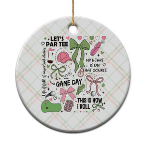 Lets Par-tee Coquette Golf Bows Ceramic Ornament Pink and Green Gear Girls Game Day Golfing Tradition TS02 1pc Christmas Plaid Print Your Wear
