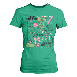 Lets Par-tee Coquette Golf Bows T Shirt For Women Pink and Green Gear Girls Game Day Golfing Tradition TS02 Irish Green Print Your Wear