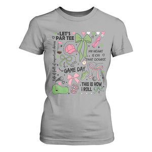Lets Par-tee Coquette Golf Bows T Shirt For Women Pink and Green Gear Girls Game Day Golfing Tradition TS02 Sport Gray Print Your Wear