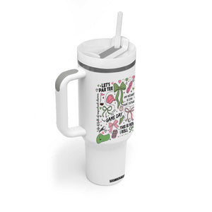 Lets Par-tee Coquette Golf Bows Tumbler With Handle Pink and Green Gear Girls Game Day Golfing Tradition TS02 Print Your Wear