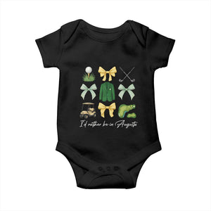 Funny Id Rather Be In Augusta Coquette Golfer Baby Onesie Georgia Golf Traditions Golfing Fan Aesthetic TS02 Black Print Your Wear