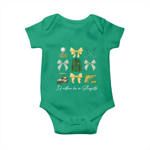 Funny Id Rather Be In Augusta Coquette Golfer Baby Onesie Georgia Golf Traditions Golfing Fan Aesthetic TS02 Irish Green Print Your Wear
