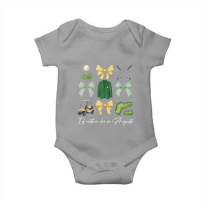 Funny Id Rather Be In Augusta Coquette Golfer Baby Onesie Georgia Golf Traditions Golfing Fan Aesthetic TS02 Sport Gray Print Your Wear