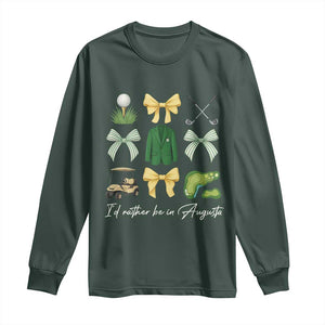 Funny Id Rather Be In Augusta Coquette Golfer Long Sleeve Shirt Georgia Golf Traditions Golfing Fan Aesthetic TS02 Dark Forest Green Print Your Wear