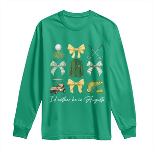 Funny Id Rather Be In Augusta Coquette Golfer Long Sleeve Shirt Georgia Golf Traditions Golfing Fan Aesthetic TS02 Irish Green Print Your Wear