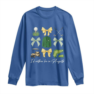 Funny Id Rather Be In Augusta Coquette Golfer Long Sleeve Shirt Georgia Golf Traditions Golfing Fan Aesthetic TS02 Royal Blue Print Your Wear