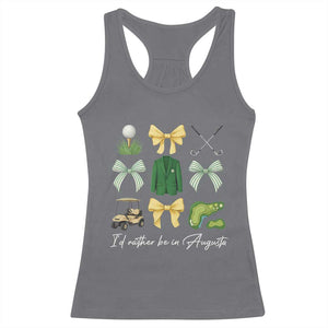Funny Id Rather Be In Augusta Coquette Golfer Racerback Tank Top Georgia Golf Traditions Golfing Fan Aesthetic TS02 Charcoal Print Your Wear