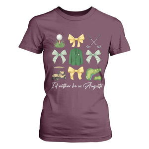 Funny Id Rather Be In Augusta Coquette Golfer T Shirt For Women Georgia Golf Traditions Golfing Fan Aesthetic TS02 Maroon Print Your Wear