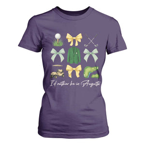 Funny Id Rather Be In Augusta Coquette Golfer T Shirt For Women Georgia Golf Traditions Golfing Fan Aesthetic TS02 Purple Print Your Wear