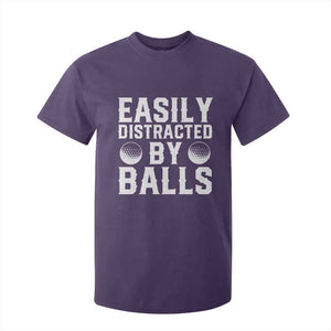 Easily Distracted By Balls Funny Golfer T Shirt For Kid Sarcastic Golfing Humor for Golf Dads n Men TS02 Purple Print Your Wear